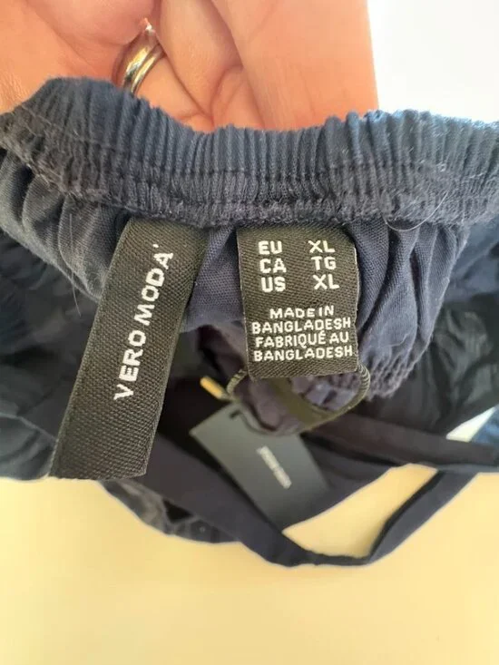 NWT Vero Moda Mist Singlet Ruffle Cross Back Blue Cotton Maxi Dress Tiered Summe - Picture 9 of 13